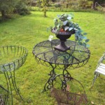 Iron table and planter